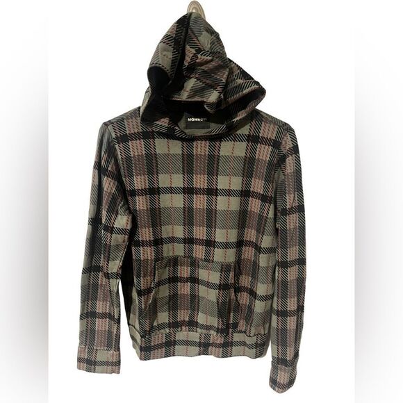 Monrow plaid pullover hoodie  - Picture 1 of 4